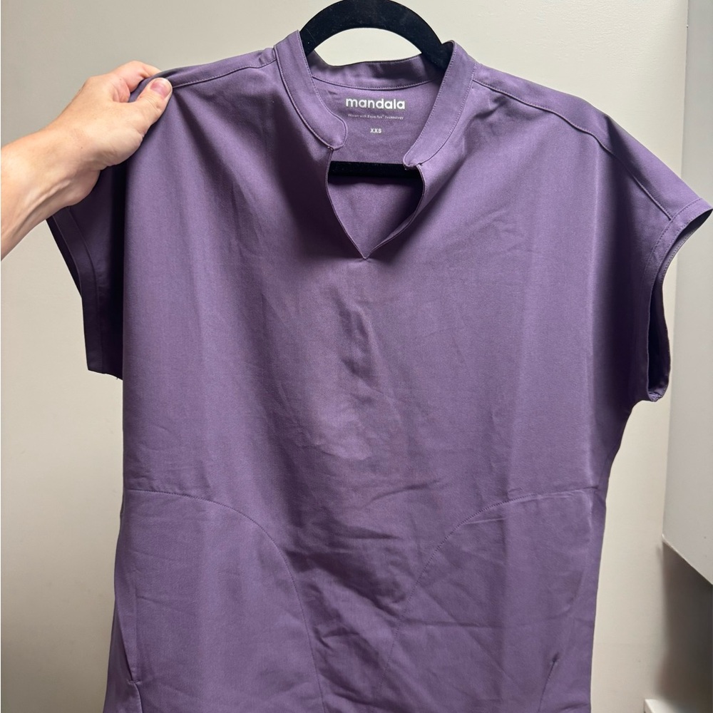 Mandala Purple XXS Scrub Top